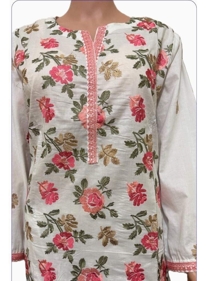 Fabric Pakistani Lawn Elegant Embroidered Design Stitched 2-Piece Suit – 2026 Collectio - Image 5